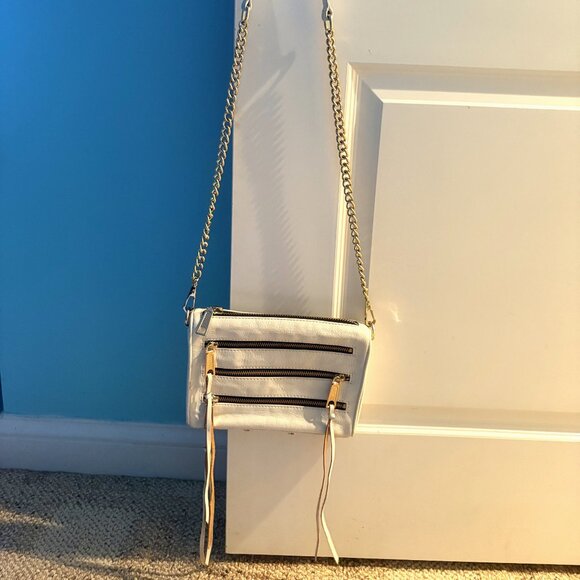 REBECCA MINKOFF Vintage Solid Cream 100% Genuine Leather & Gold hardware - Picture 11 of 12